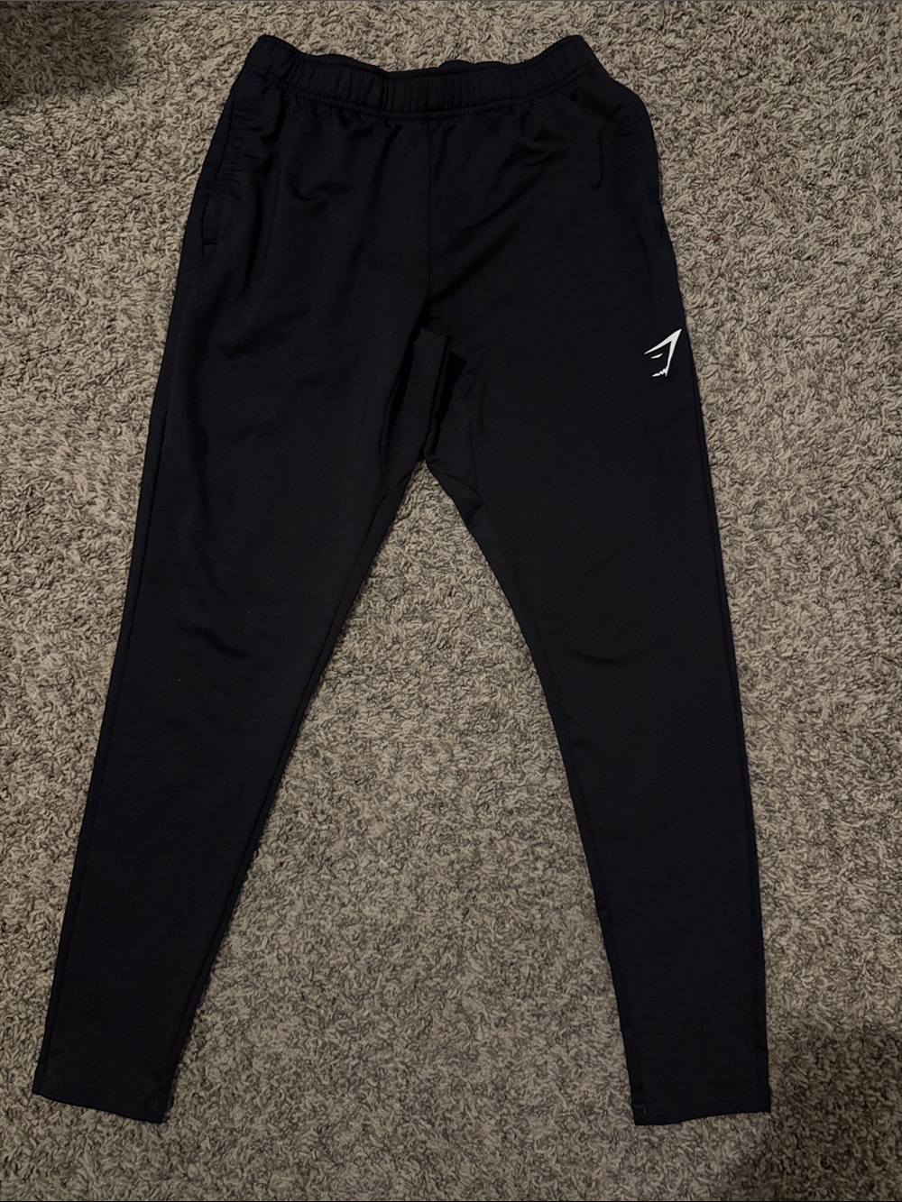 Gymshark Black Performance Joggers with White Logo